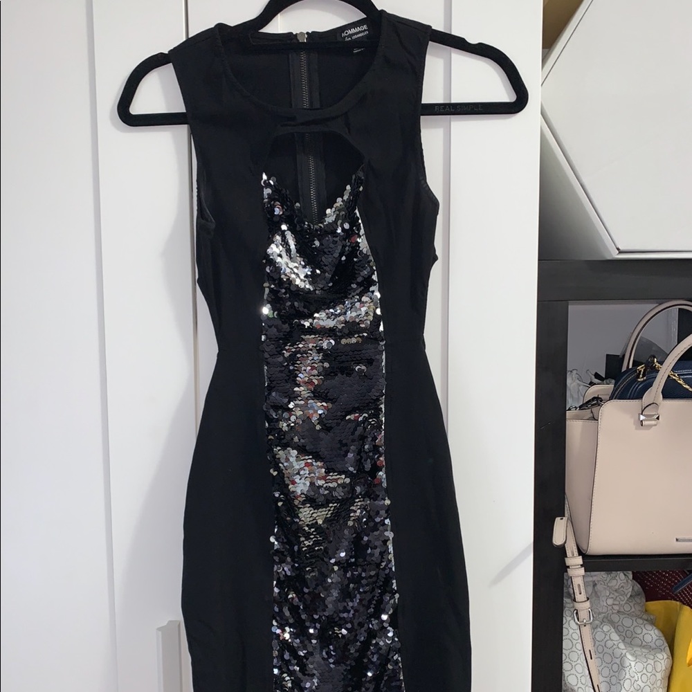 used HOMAGE midi backless sequin dress